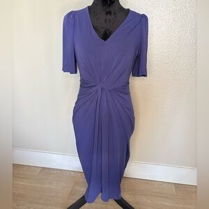 Universal Standard Navy Knot-Waist V-Neck Midi Dress Size 4XS NWT